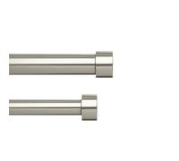 Umbra Cappa Cortinero Doble Extensible, 91-168 cm, Níquel | Acero, soporta 10 kg por barra, incluye remates soportes y herrajes, control de luz y privacidad