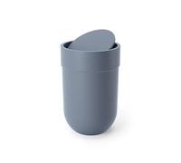 Umbra Cubo de basura de 6 litros con tapa basculante, cubo de basura para baño y espacios pequeños, plástico, color azul pizarra, 6 l