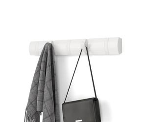 Umbra Flip Perchero de pared de madera con 5 ganchos - Blanco/Blanco