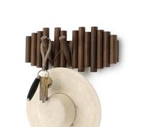Umbra Picket Percha de Pared con 5 ganchos extraíbles, Nogal envejecido