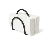Umbra Squire Servilletero, Diseño Metálico Contemporáneo, Negro | Separador integrado, funciona como asa, aspecto de hierro fundido, fácil de transportar, para servilletas de mesa