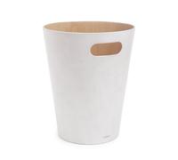Umbra Woodrow Cesto de basura, con capacidad de 7.5 l, Blanco/Natural