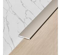 umbral de puerta, Tira de transición piso aluminio, tira divisoria plana, cubre pisos laminados/madera/LVT - juntas placa metal(Grey,2cm/0.78in)