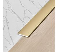 umbral de puerta, Tira de transición piso aluminio, tira divisoria plana, cubre pisos laminados/madera/LVT - juntas placa metal(Gold,35mm)
