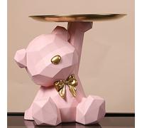 Umikk Bandeja de Almacenamiento de Resina para Escritorio - Diseño de Oso, Decoración de Animales, Estatua Con Bandeja, Escultura de Animales - Regalo para Sala de Estar