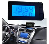 Umisu - Reloj de coche de temperatura LCD, termómetro de coche para salpicadero, luz trasera, reloj digital de noche, visualización de temperatura, tiempo para camiones
