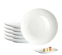 Umllpet Juego de 6 platos pequeños de postre, 18 cm, melamina, color blanco, irrompibles y ligeros, aptos para lavavajillas, versátiles para tartas, ensaladas, desayunos y aperitivos, ideal para casa