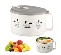 Umllpet Ramen Cuenco de acero inoxidable, cuenco para fideos instantáneos, tazón de fideos instantáneos, tazón de sopa Ramen con tapa, para pasta, fruta (A-1100 ml)