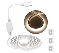 UMOBXKIFN 1 Uds. Tira de luces LED COB de 288LEDs/M AC220V cinta Flexible suave IP67 impermeable con alimentación de la UE for decoración de iluminación de jardín(Nature White,20m)
