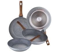 San Ignacio Set 4 sartenes Ø20 Ø24 Ø26 y Ø28 Daimiel, aluminio forjado, inducción