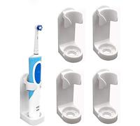 Un juego de 4 soportes de cepillo de dientes eléctrico, montaje de pared autoadhesiva, soporte de cepillo de dientes ajustable y soporte de cepillo de dientes de baño