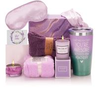 Un regalo de cumpleaños lujoso para mujeres: set de cuidado personal que incluye un termo y una vela aromática