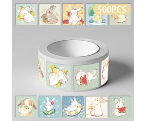 Un rollo de 500 pegatinas de dibujos animados adorables con para el verano, ideales para diarios, fundas de teléfono, decoraciones de tabletas y adornos de guitarra