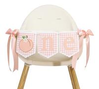 Una pancarta de melocotón dulce para silla alta, decoración de primer cumpleaños de princesa, accesorios de fotos de fiesta temática de frutas dulces, guirnalda de melocotones para silla alta