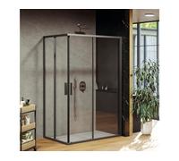 Una puerta de ducha de esquina RAVAK BLSRV2K - 120 Blix Slim, de 120 cm, con marco y cristal transparente (modelo X1XMG0300Z1)