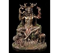 Unbekannt Cernunnos Figura - Celta Dios con Animales Figura Decorativa Pintado a Mano, Heidnischer Dios, Bronceado & Coloreado