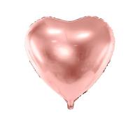 PartyDeco Globo de Mylar Corazón oro rosa metalizado diámetro 45 cm