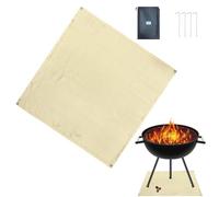 Under Grill Mat Portable Reusable - Heat Resistant Anti Slip Stove Pad Fire | Square Fire Pit Mat for Deck Patio Backyard Lawn BBQ Outdoor | Cooking Tailgating Picnic Under Grill Mat Portable Reusable
