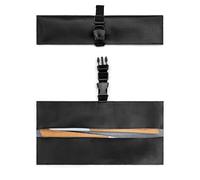 Under NY Sky Estuche enrollable de piel auténtica para cuchillos, 2 ranuras, bolsa de piel auténtica, bolsa portátil para herramientas de cocina, utensilios, cuchillos de cubiertos, cepillos, chefs