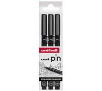Mitsubishi Pencil Rotuladores calibrados UNI Pin - Pack de 3 surtidos