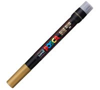 Uni-Ball 181681 - Marcador POSCA con punta de pincel, dorado | Rotulador con tinta pigmentada al agua, punta de pincel flexible de 1-10 mm, apto para casi todas las superficies