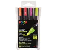 Uni-Ball 182505 - POSCA Marker mit mittelfeiner Rundspitze, 4er Set, Neon