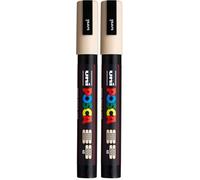 uni-Ball 182572 - Marcador POSCA con punta redonda media-fina, beige (Paquete de 2)