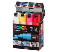 uni-ball Marcador POSCA 182608 – punta de cuña ancha – juego de 8 colores básicos