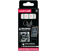 Uni-Ball Rotuladores de tiza para ventana 186200 PWE-5M, 4 blancos punta redonda 1,8-2,5 mm