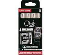 Uni-Ball Rotuladores de tiza para ventana 186200 PWE-5M, 4 blancos punta redonda 1,8-2,5 mm