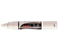 uni-ball 186401 - Marcador de tiza y ventana UNI CHALK PWE-8K, 8 mm, punta en cuña, blanco, 1 pieza