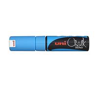 Uni-Ball 186447 - Marcador de tiza y ventana UNI CHALK PWE-8K, 8 mm, punta de cuña, azul claro