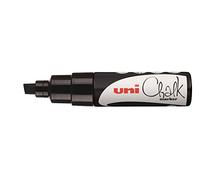 uni-ball 186499 - Marcador de ventana y tiza UNI CHALK PWE-8K, 8 mm, punta en cuña, negro