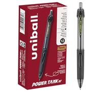 uni-ball Bolígrafos retráctiles PowerTank 42070 – Punta 1,0 mm, tinta negra, 12 unidades
