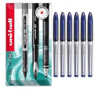 uni-ball AIR UBA-188-L - Bolígrafo de punta redonda mediana de 0,7 mm, en paquete de regalo (paquete de 6, azul)