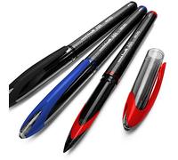 Uni-Ball Aire Micro - 0.5mm Fina Rollerball - 3 Pack - Negro, Azul, y Rojo - UBA-188-M