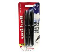 Uni-Ball Aire Micro - 0.5mm Fina Rollerball - 3 Pack - Negro - UBA-188-M