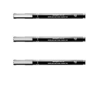 Uni-Ball Alfiler Dibujo Bolígrafo Fineliner Ultra Línea Fina Rotulador 0.05mm Tinta Negra Paquete de 3] - Negro, 3