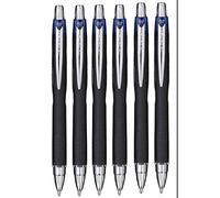 Uni Ball Azul Jetstream Retráctil Ancha Bolígrafo 1mm Punta Punta & Línea de 0,45mm Ancho Impermeable Resistente a la Luz Secado Rápido Tinta Pigmento para Rápido Escritura SXN-210 (Paquete de 6)