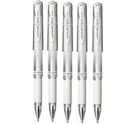 Uni-ball - Bolígrafo de impacto de gel de punta ancha, color blanco, bolsa de 5