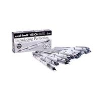 Uni-Ball Bolígrafo roller, negro, bolsa de 12 | Uni Mitsubishi Pencil - UB200 Medium 0,8 mm - Super Ink de larga duración, resistente e infalible, escritura suave y fluida