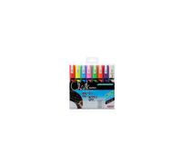 Uni-Ball - ChalkGlass Chalk marcador de tiza Azul, Verde, Naranja, Rosa, Rojo, Violeta, Blanco, Amarillo 8 pieza(s) PWE-5M