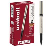 Uni-ball Deluxe bol¨ªgrafos de bola de precisi¨®n de punto fino, 12 plumas de tinta negra (60052)