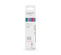 uni-ball Emott Uni Mitsubishi Pencil Candy Pop Colors - Paquete de 5 rotuladores, para escribir, dibujar y trazar con estilo, punta fina, 0,4 mm, Ultramorado, rosa claro, coral, azul claro, verde
