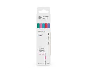 uni-ball Emott Uni Mitsubishi Pencil Candy Pop Colors - Paquete de 5 rotuladores, para escribir, dibujar y trazar con estilo, punta fina, 0,4 mm, Ultramorado, rosa claro, coral, azul claro, verde