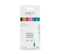 uni-ball Emott Uni Mitsubishi Pencil Pastel Colors - 10 rotuladores, Escribir, dibujar, trazar, Punta de 0,4 mm, morado, verde, coral, gris, rosa chicle, salmón, rosa claro, beis, azul claro, cielo