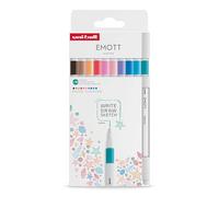 Uniball Rotuladores Emott para escritura y dibujo, colores pastel – Estuche 10 ud