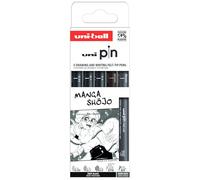 Uni-ball Estuche PIN de 5 piezas de marcadores calibrados 0,03 a 0,5 mm color negro SET MANGA SHOJO