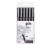 Uni-ball Estuche PIN Marcador calibrado PIN-200 Negro 6 Uds