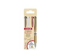 Uni-ball Estuche rollerball Signo UM-153 - Tinta gel Broad 1,0 mm - Set 4 unidades colores surtidos